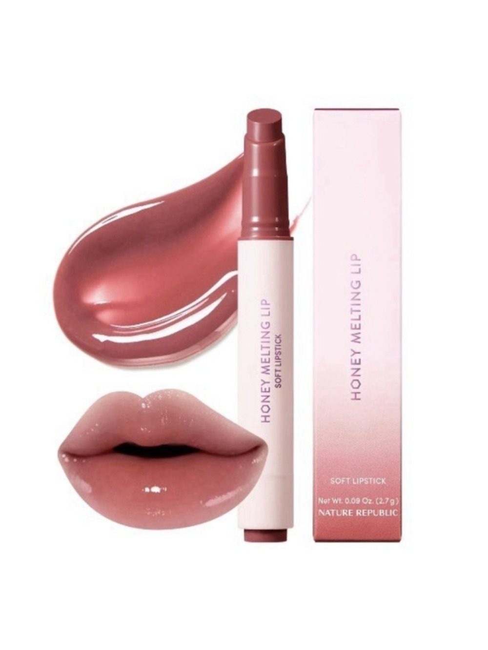 Nature Republic Honey Melting Lip – Rose Pink Hydrating Glossy Lipstick NEW